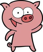 Vector pig character in cartoon style