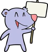 personaje de oso vectorial en estilo de dibujos animados vector