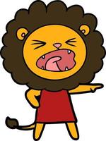 Vector lion character in cartoon style