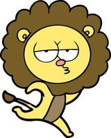 personaje de león vectorial en estilo de dibujos animados vector