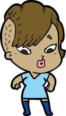 Vector woman character in cartoon style