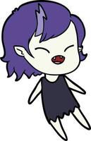 Vector vampire girl character in cartoon style