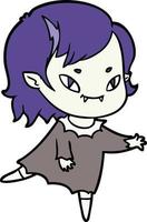 Vector vampire girl character in cartoon style