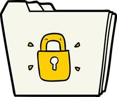 cartoon locked folder vector
