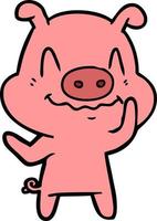 Vector pig character in cartoon style