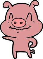 Vector pig character in cartoon style