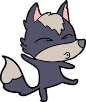 Vector wolf character in cartoon style