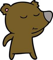 personaje de oso vectorial en estilo de dibujos animados vector