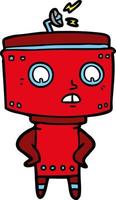 personaje de robot vectorial en estilo de dibujos animados vector