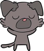 personaje de perro vectorial en estilo de dibujos animados vector