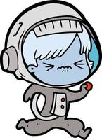 personaje de astronauta vectorial en estilo de dibujos animados vector