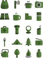 Camping in the woods, illustration, vector, on a white background. vector