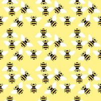 Bee pattern, illustration, vector on white background.