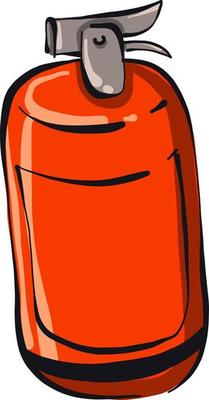 Fire extinguisher, illustration, vector on white background.