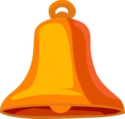 Golden bell ,illustration, vector on white background.