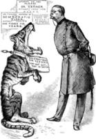 General Hancock and the Tiger, vintage illustration. vector
