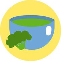 Broccoli soup, illustration, vector on a white background.
