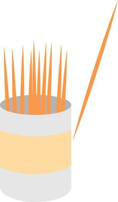 Toothpick, illustration, vector on white background.
