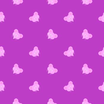 Minimal mouse head , seamless pattern on a pink background. vector
