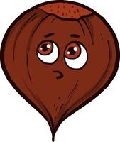 Scared chestnut, illustration, vector on a white background.