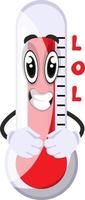 Thermometer is laughing, illustration, vector on white background.