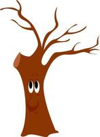 Sad tree, illustration, vector on white background.