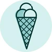 Ice cream in cone, illustration, vector on a white background.