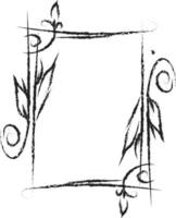Floral frame, illustration, vector on white background.