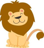 Cute little lion, illustration, vector on white background