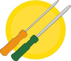 Two screwdrivers ,illustration, vector on white background.