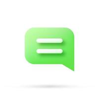 speech bubble 3d icon, Vector illustration, communication dialog bubble.