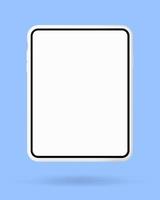 smartphone tablet 3d white screen. mobile phone vector Isolated illustration.