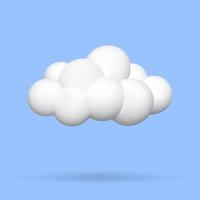 White 3d icons clouds isolated Vector illustration.