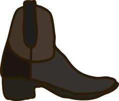 Brown boot, illustration, vector on white background.