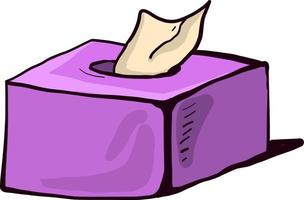 Violet napkin box, illustration, vector on a white background.