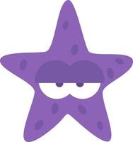 Purple starfish, illustration, on a white background. vector