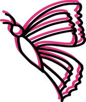 Pink butterfly with interesting design on its wings, illustration, vector on a white background