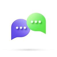 speech bubble 3d icon, Vector illustration, communication dialog bubble.