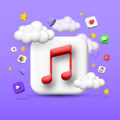 Online music streaming service concept vector 3d illustration
