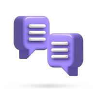 speech bubble 3d icon, Vector illustration, communication dialog bubble.