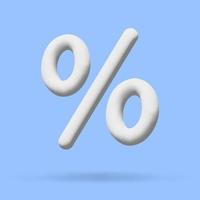 Percent sign. Percentage, discount, sale, 3d vector icon illustration.