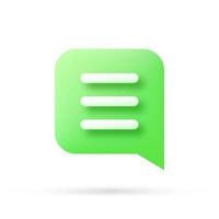 speech bubble 3d icon, Vector illustration, communication dialog bubble.