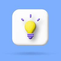 idea 3d icon. light bulb icon. Business icon. vector