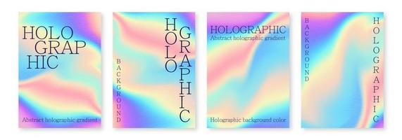 fondo brillante multicolor con tintes iridiscentes de color. efecto holográfico, transiciones de degradado de color.1 vector