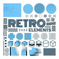 elementos de diseño vectorial de memphis. conjunto de gráficos retro, tendencias de diseño de los años 80 e ilustración de elementos geométricos antiguos. colección de símbolos de memphis aislados vectoriales vector