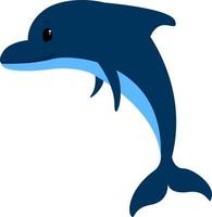 Dolphin, illustration, vector on white background.
