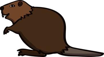 Beaver, illustration, vector on white background.