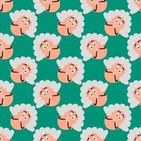 Man with mustache, seamless pattern on green background. vector