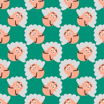 hombre con bigote, patrones sin fisuras sobre fondo verde. vector