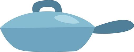 Pan with a lid, illustration, vector, on a white background. vector